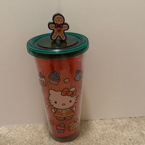 Hello Kitty Red and Green Tumbler with Gingerbread Lid